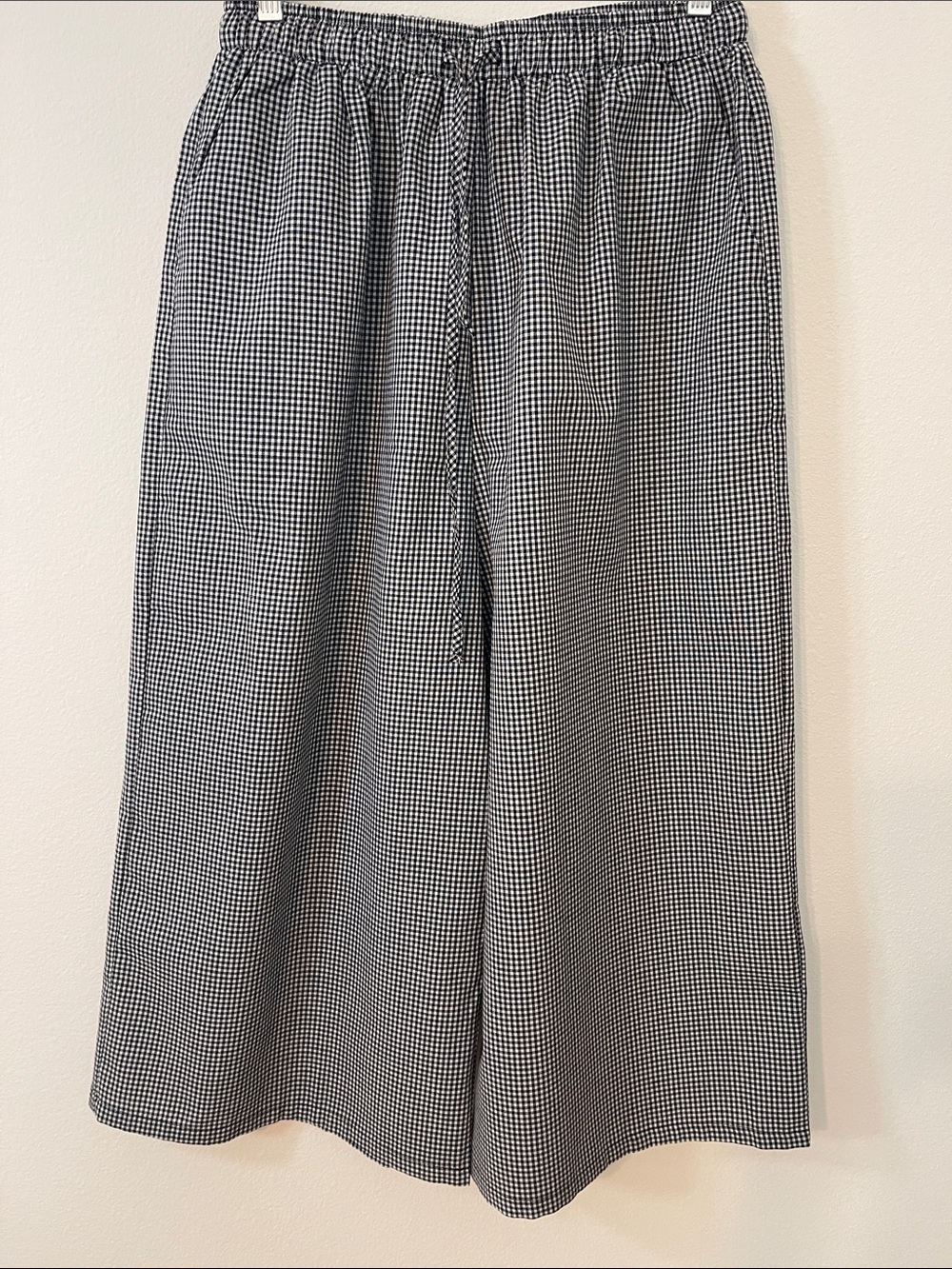NWOT Wide-Leg B&W Checked Pants w/Pockets - Picture 16 of 16